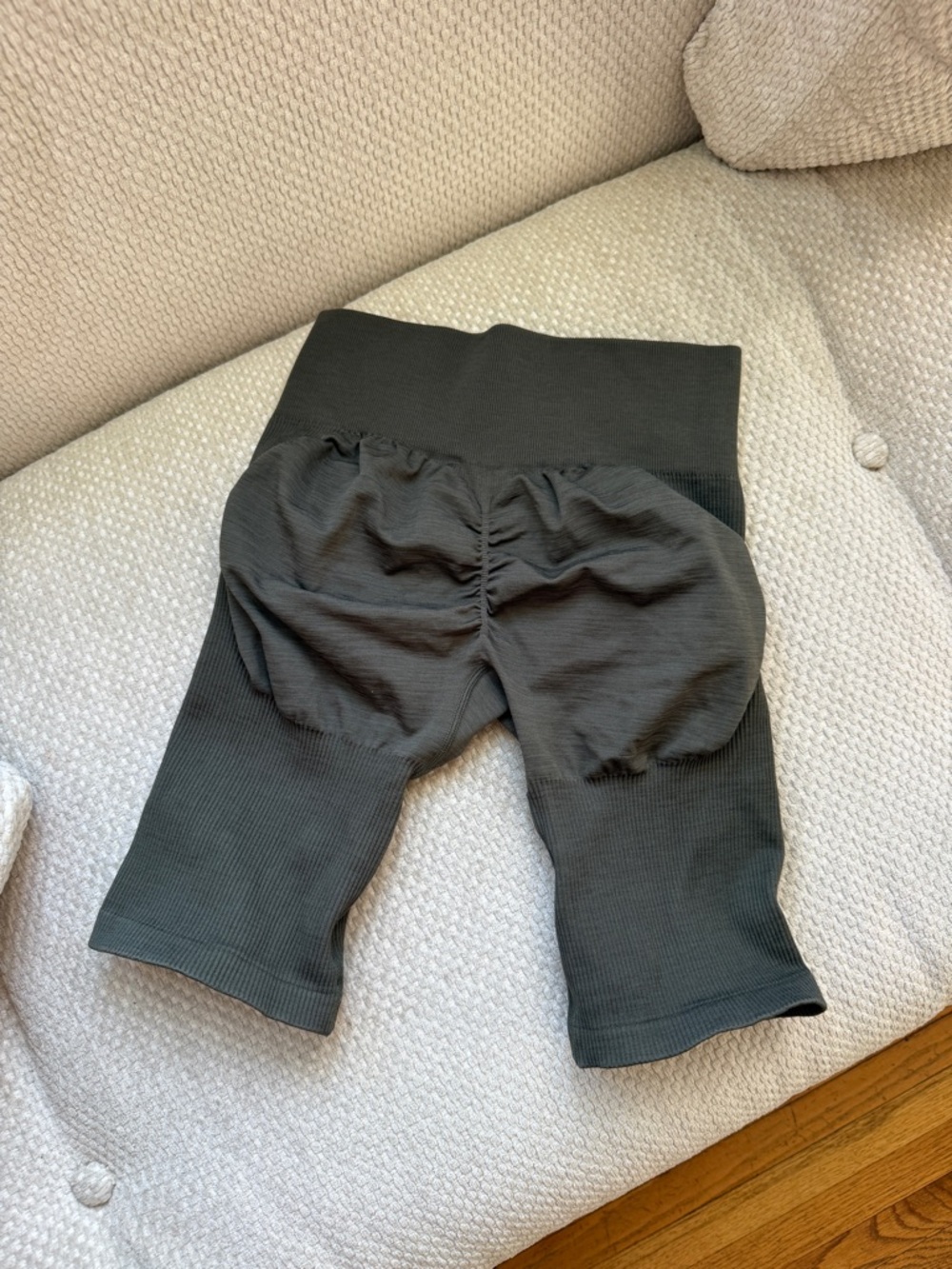 High-Waist Olive Athletic Bike Shorts for Women